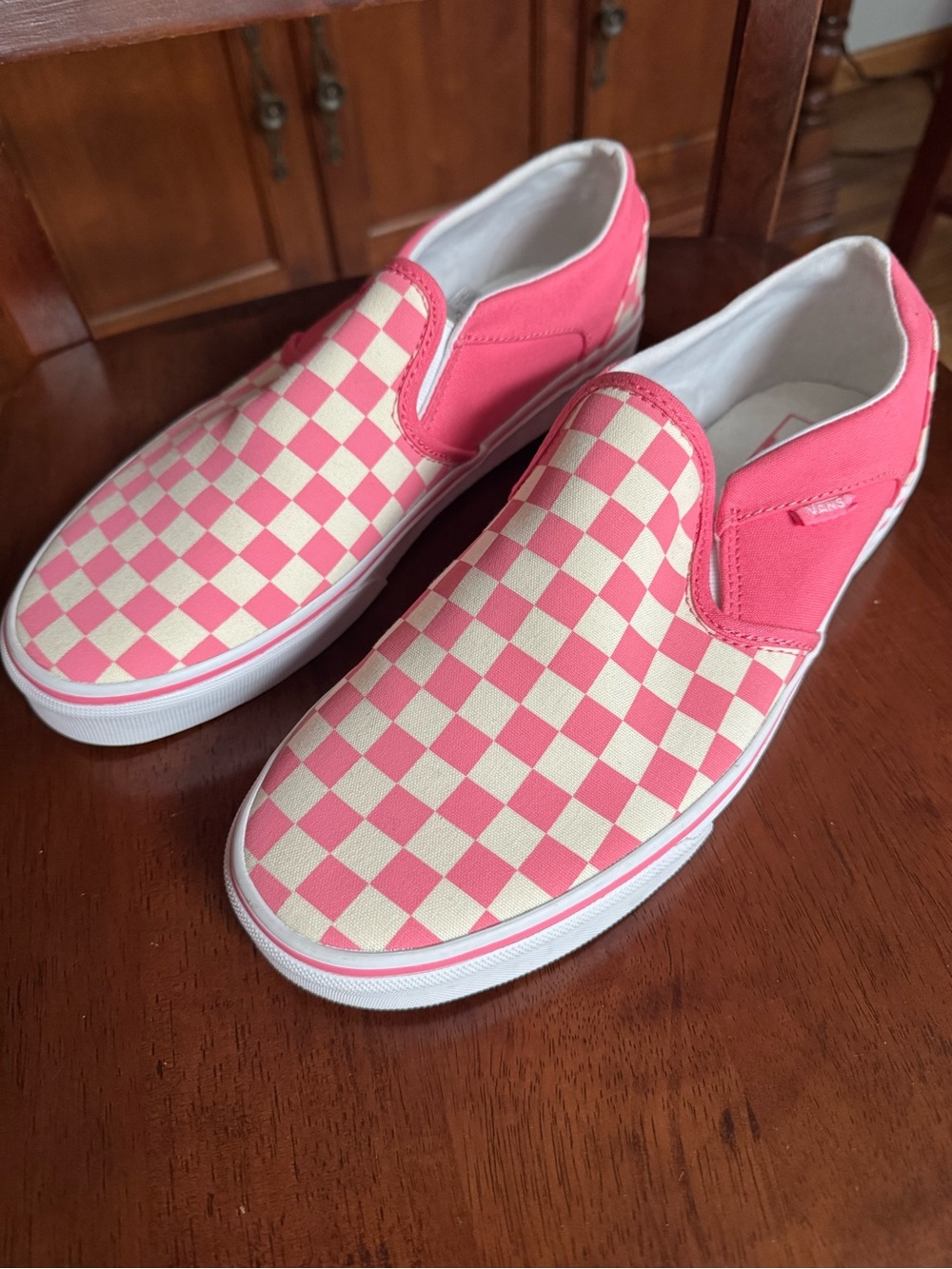 Vans Slip-On Checkerboard Pink and Cream